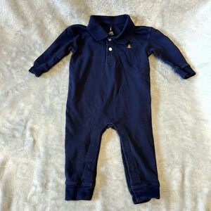 GAP - long sleeve lightweight polo style baby romper/jumpsuit. Size 12-18 months